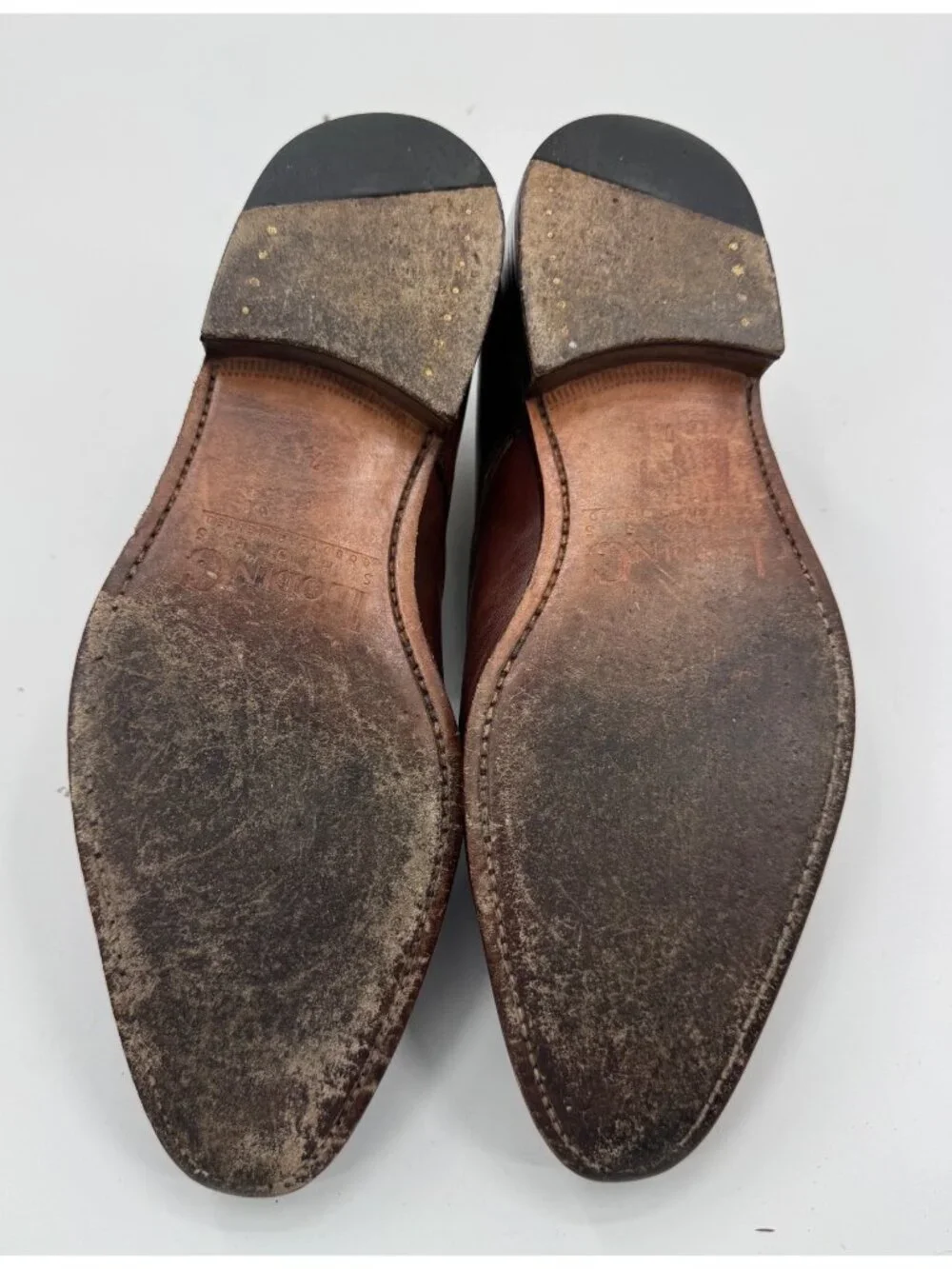 Loding Mens Brown Leather Monk Strap Shoes Size UK 7 US 8 With Goodyear Welt